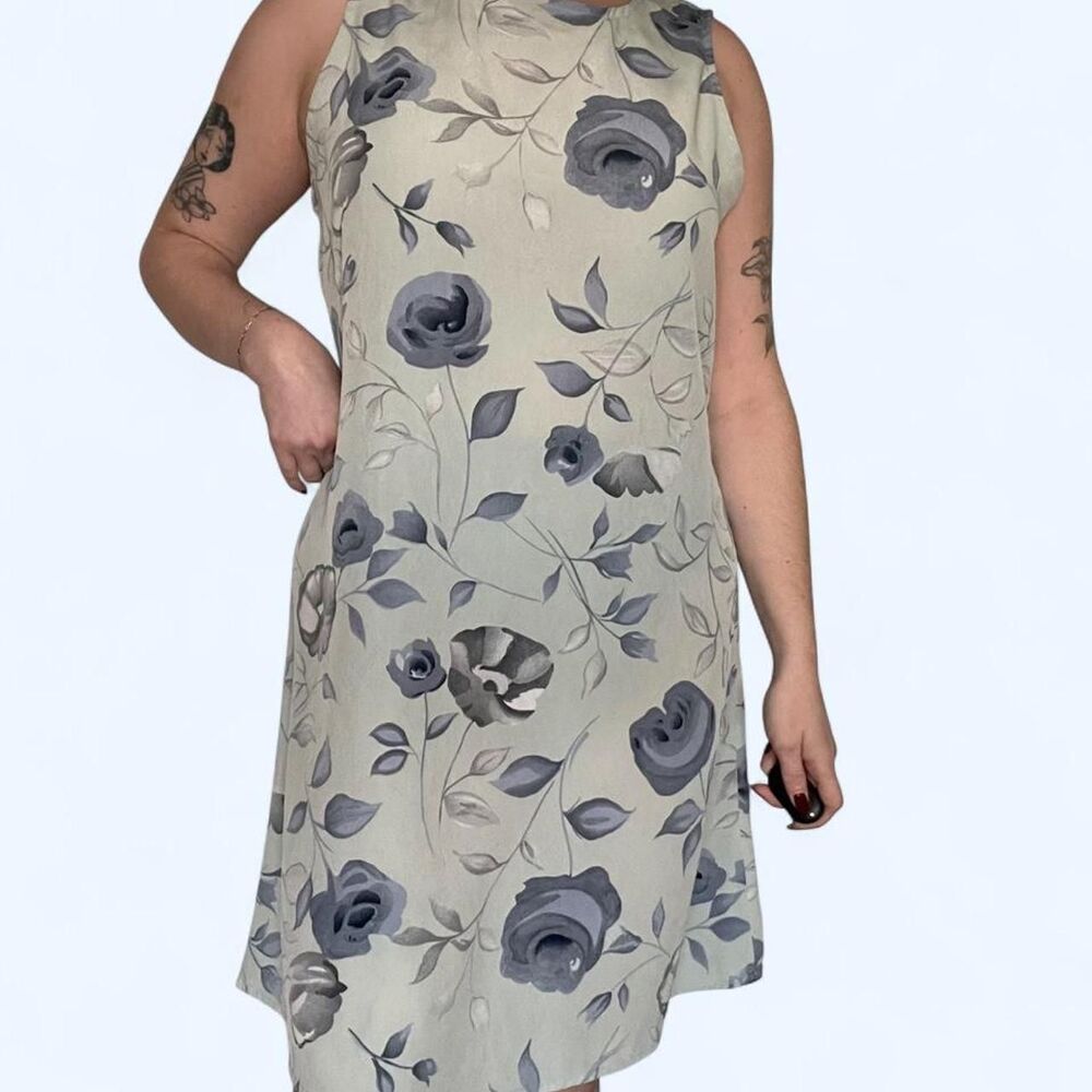 American-vintage Women's Grey and Blue Dress